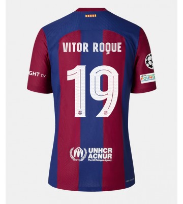 Barcelona Vitor Roque #19 Replika Hjemmebanetrøje Dame 2023-24 Kortærmet